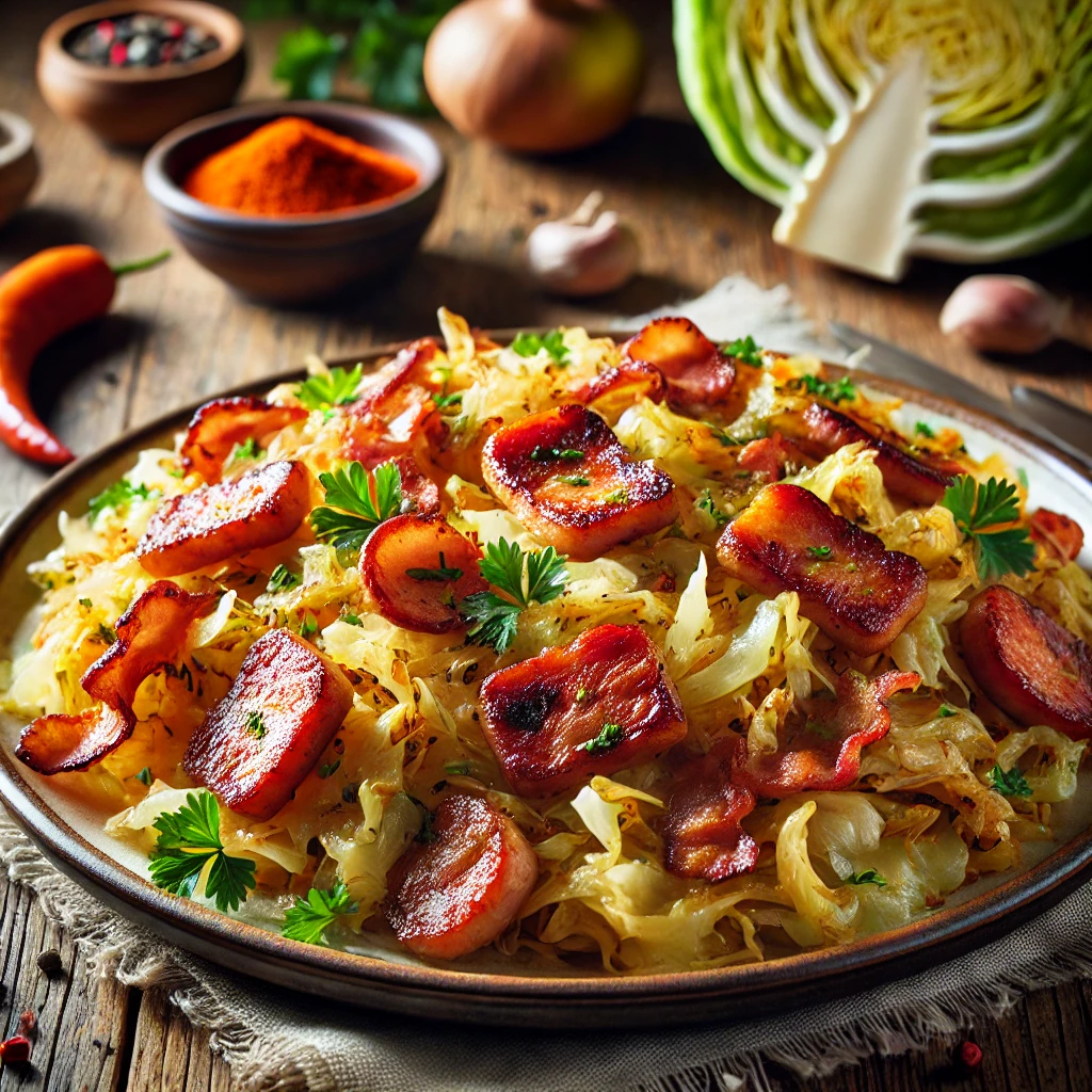 Fried Cabbage with Bacon and Sausage A Hearty, Flavorful Meal Gimme