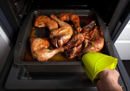Chicken legs on the stove