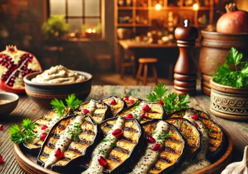 grilled eggplant with tahini sauce