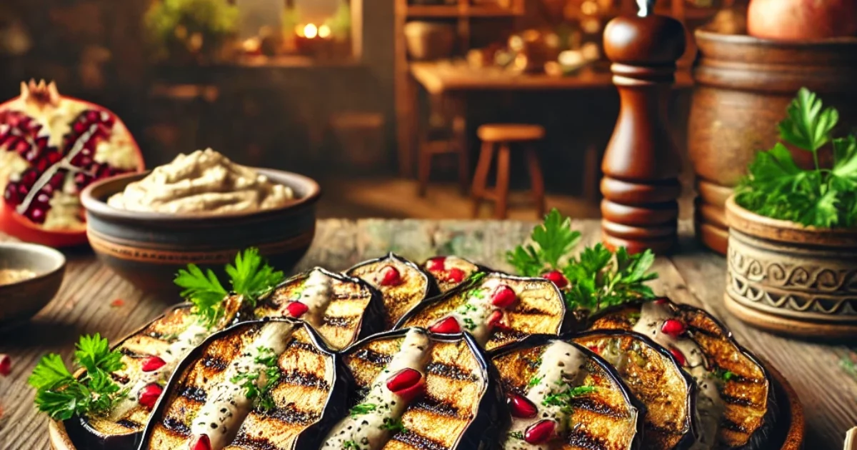 grilled eggplant with tahini sauce