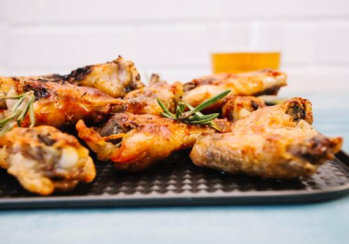 chiken wings on the stove