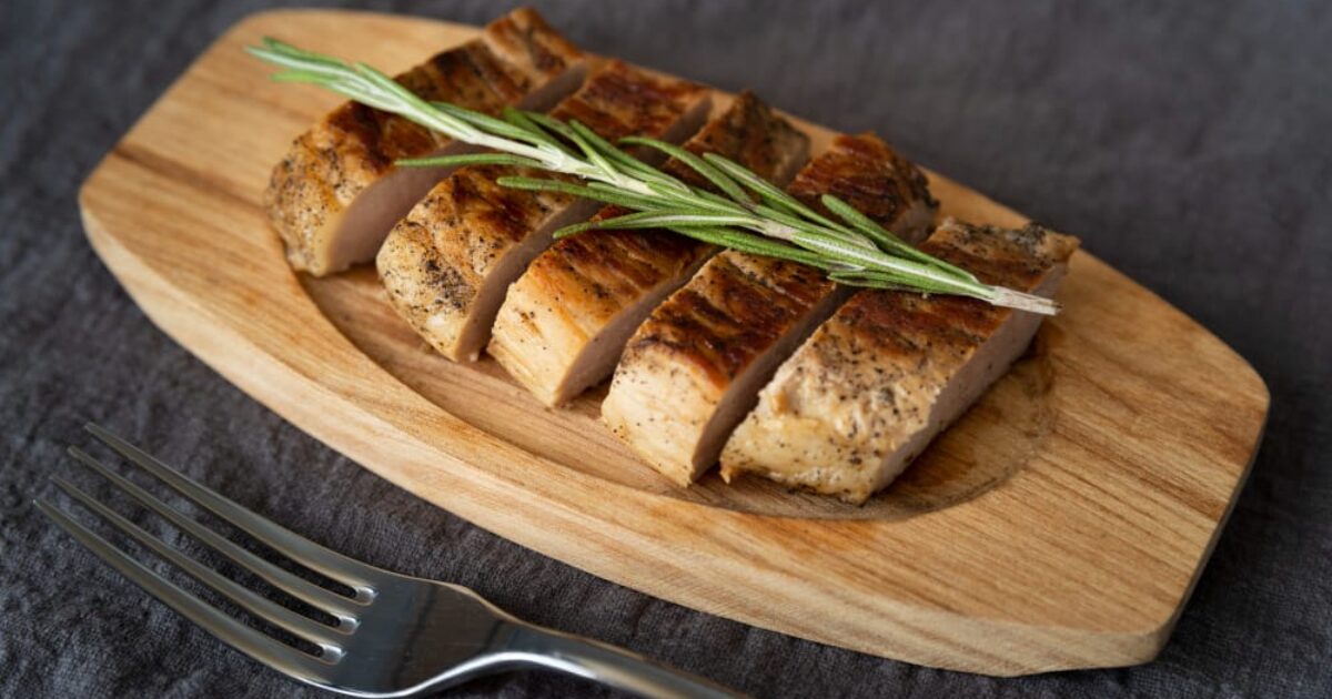 Pork steaks on grill