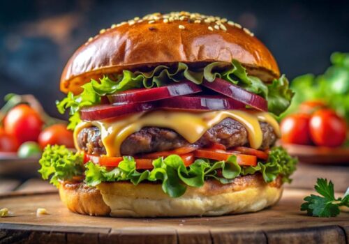 Minnesota Juicy Lucy burger with cheese stuffed inside the patty