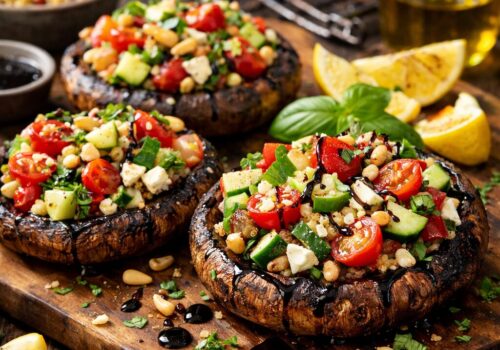 Salad Stuffed Grilled Portobellos