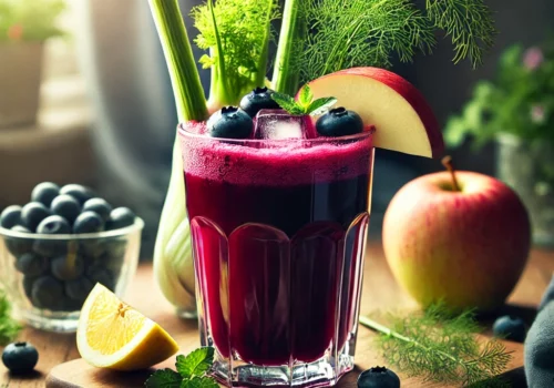 Fennel, blueberry & apple juice