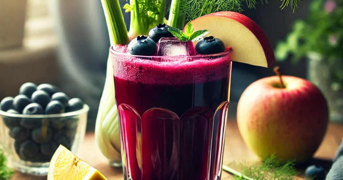 Fennel, blueberry & apple juice