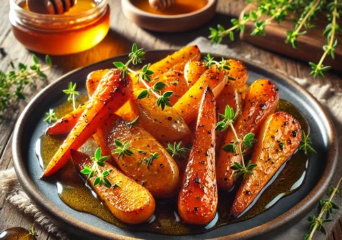 Honey-roasted parsnips