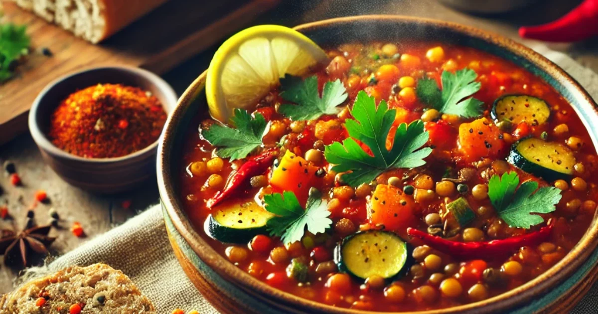Spicy Veggie & Lentil Soup