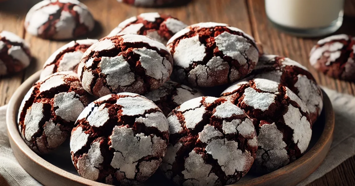 Double Chocolate Crinkle Cookies