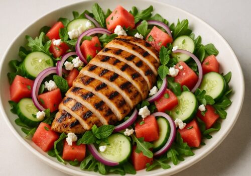 Balsamic Watermelon Chicken Salad