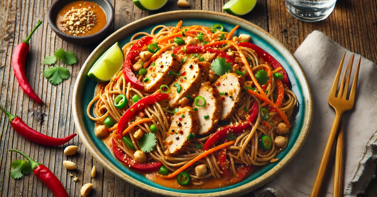 BJ's Spicy Peanut Chicken with Soba Noodles A Flavorful Fusion Feast
