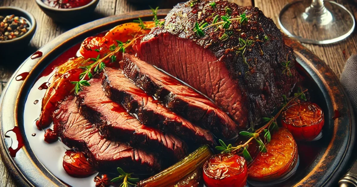 Beef Brisket Slow-Cooked in Red Wine A Rich and Tender Delight