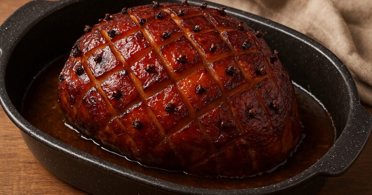 Ham in a roaster
