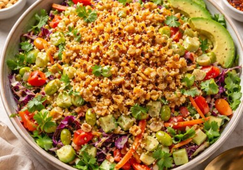 Crispy Rice Salad With Spicy Tahini Dressing