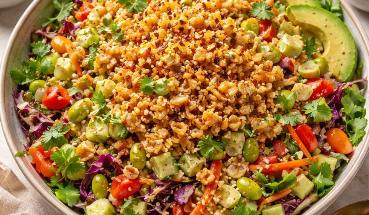 Crispy Rice Salad With Spicy Tahini Dressing