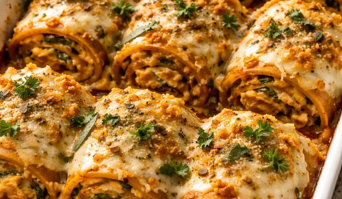 Pumpkin Lasagna Roll-Ups