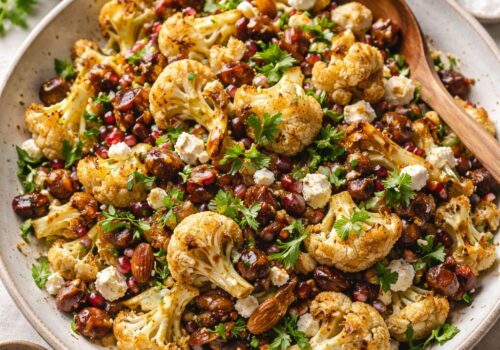 Roasted Cauliflower Salad With Feta And Dates