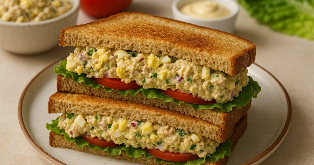 Tuna and Egg Salad Sandwich