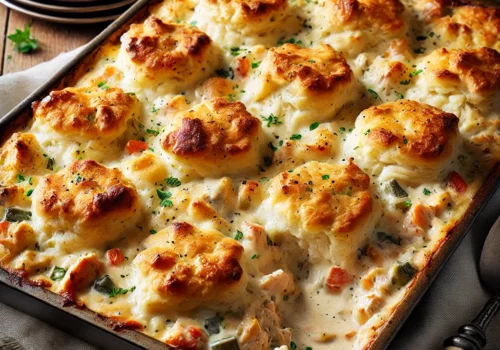 Creamy Chicken Casserole with Red Lobster Biscuit Mix
