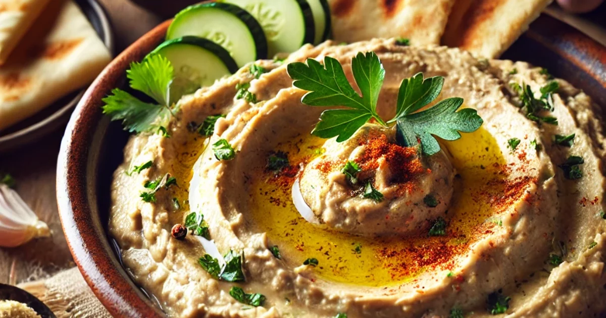 Creamy Eggplant and Tahini Spread with Garlic (Baba Ganoush)