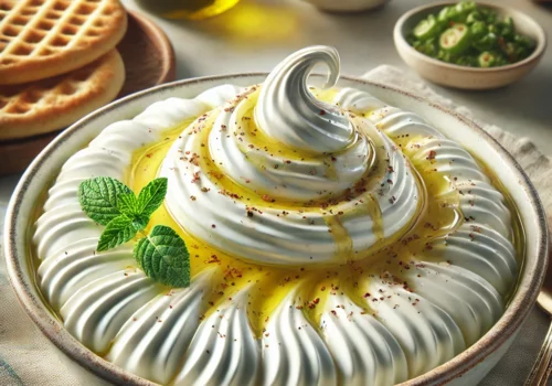 Labneh with olive oil and za'atar
