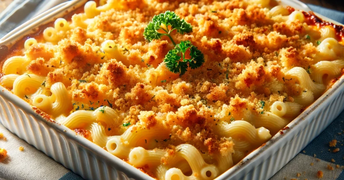 Gluten-Free Baked Mac and Cheese with Crispy Breadcrumbs