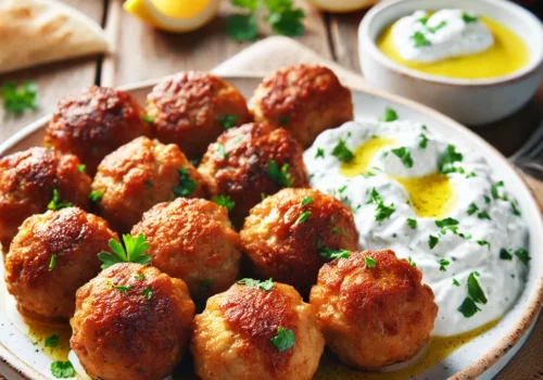 Greek Meatballs (Keftedes) with Tzatziki A Mediterranean Delight