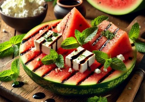 Grilled Watermelon with Feta and Mint