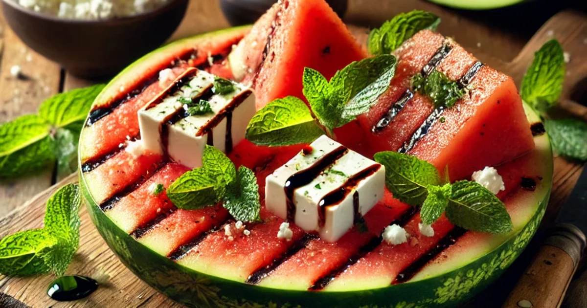 Grilled Watermelon with Feta and Mint