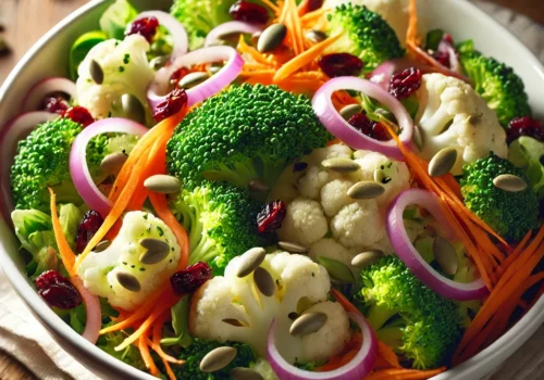 Healthy Raw Broccoli and Cauliflower Salad A Crunchy, Nutritious Delight