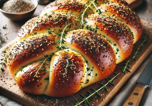 Herbed Challah with Everything Bagel Seasoning