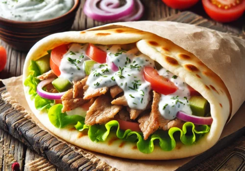 Homemade Gyro with Tzatziki Sauce A Greek Delight Right at Home
