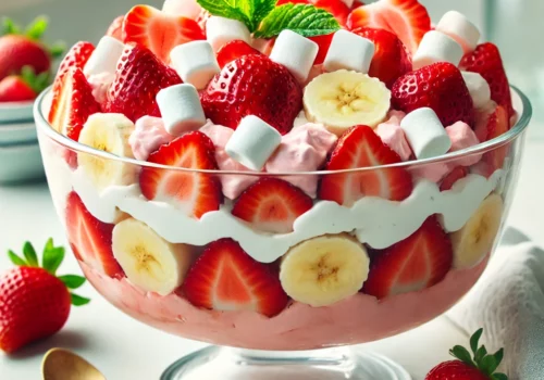 Irresistible Strawberry Banana Cheesecake Salad A Dessert Delight!