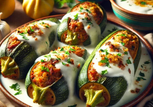 Middle Eastern-Style Stuffed Zucchini in Yogurt Sauce A Comforting and Flavorful Dish