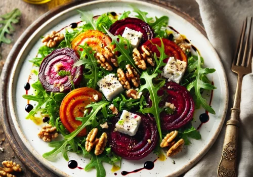 Roasted Beet Salad with Arugula and Goat Cheese