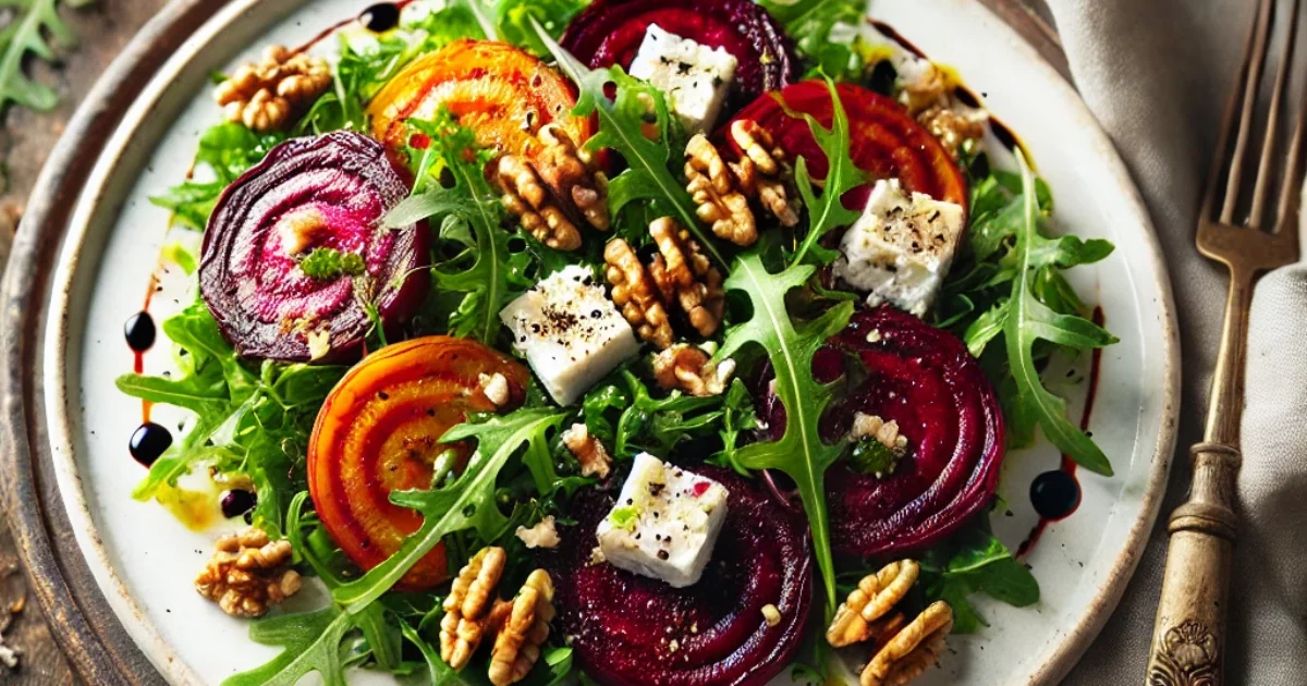 Roasted Beet Salad with Arugula and Goat Cheese