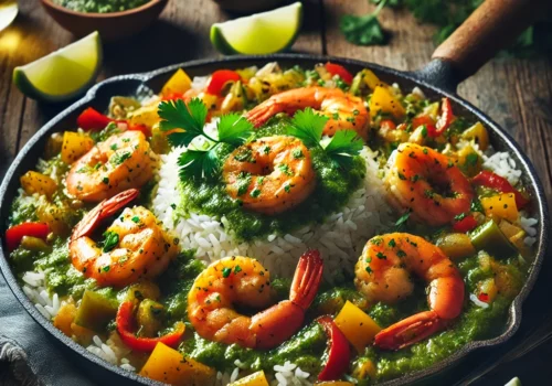 Salsa Verde Shrimp and Rice A Flavorful One-Pan Meal