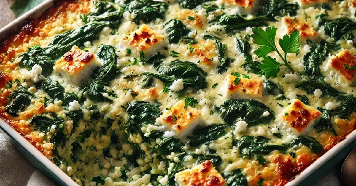 Savory Spinach, Feta & Rice Casserole A Delightful Vegetarian Dish