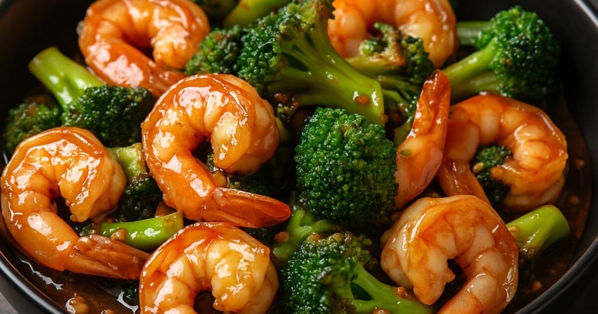 Shrimp with Broccoli in Garlic Sauce