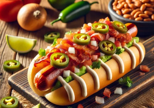 Sonoran Hot Dogs Bacon-Wrapped Hot Dogs with Mexican-Style Toppings