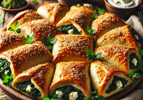 Spinach and Feta Bourekas with Sesame A Savory and Flaky Delight