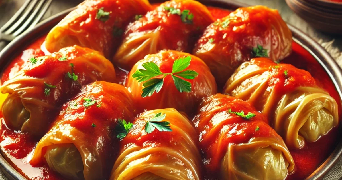 Stuffed Cabbage Rolls with Sweet Tomato Sauce