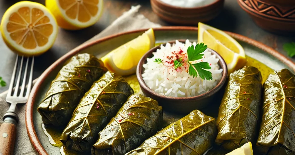 Stuffed Grape Leaves with Rice