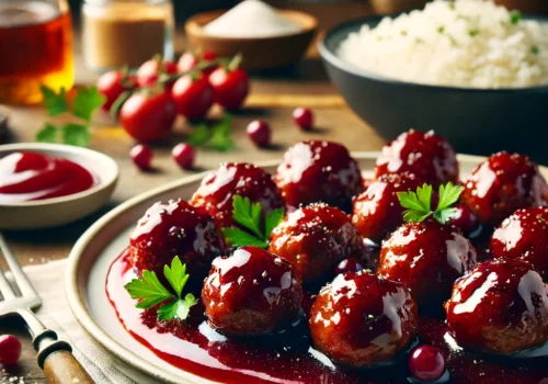 Sweet and Sour Meatballs with Cranberry Sauce
