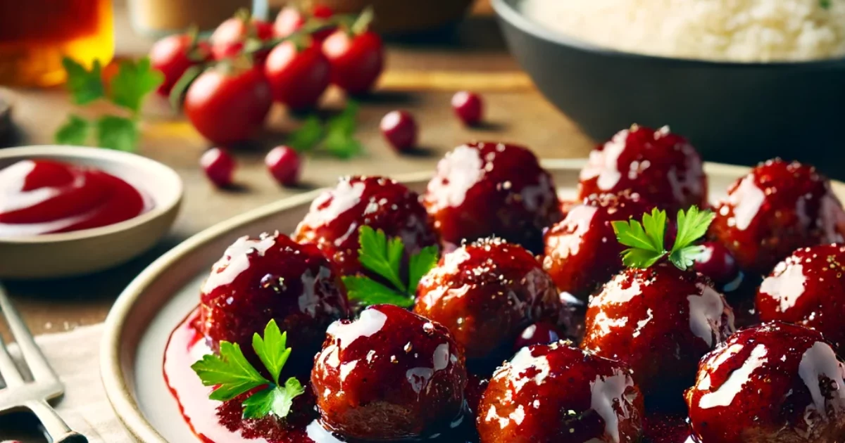 Sweet and Sour Meatballs with Cranberry Sauce