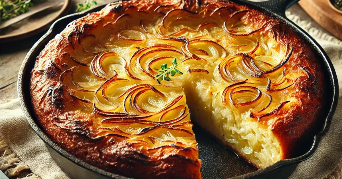 Traditional Ashkenazi Potato Kugel with Onions