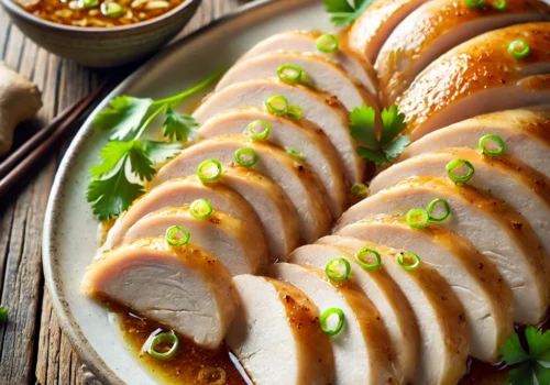 Traditional Cantonese White Cut Chicken with Ginger Sauce