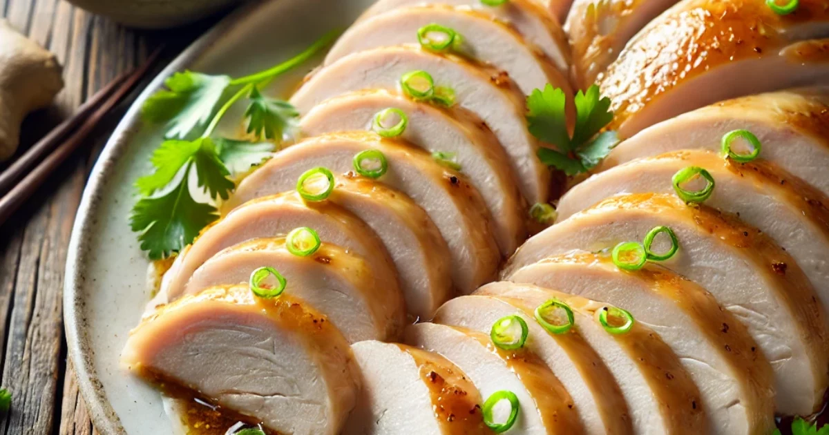 Traditional Cantonese White Cut Chicken with Ginger Sauce
