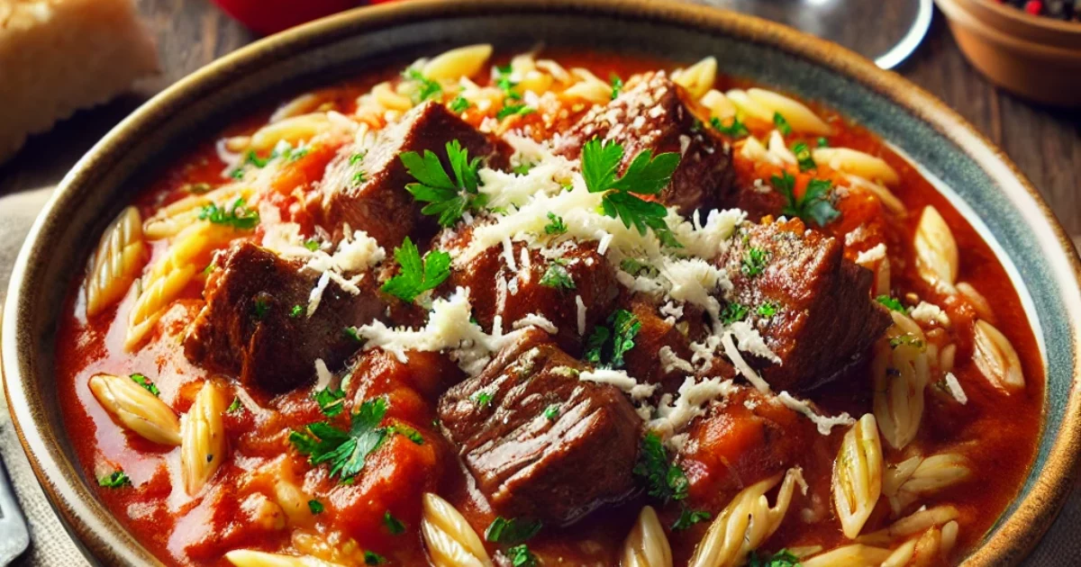 Youvetsi A Hearty Greek Beef and Orzo Stew