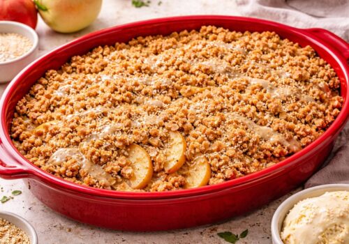 Tahini Apple Crumble